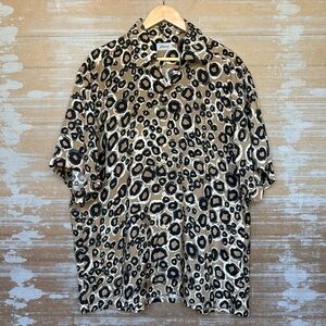 Brioni 100% Silk Animal Print Button Down Shirt Classic Basic Mens M